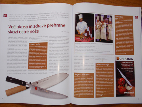 Japonski kuhinjski noži Chroma v reviji GT